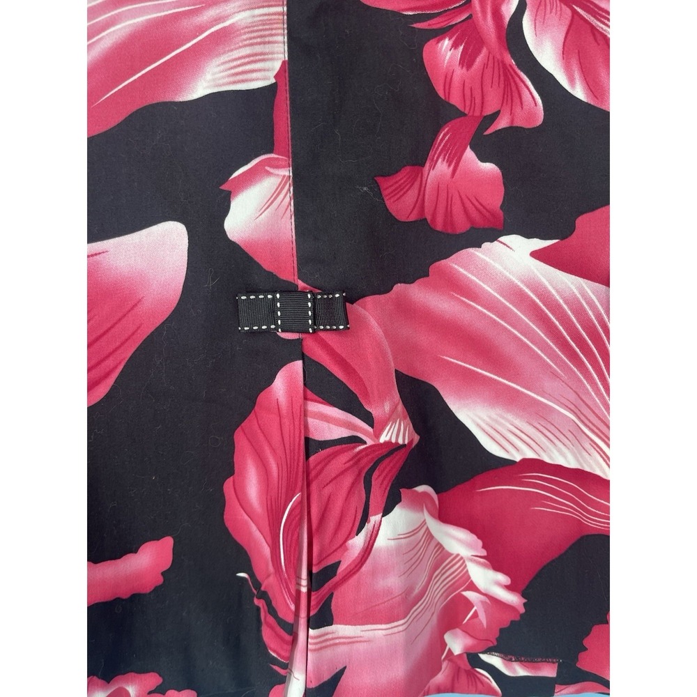 Carolina Blues Black Pink Floral Skirt W/Hem Pleats & Bows Feminine Zipper 24W - Picture 2 of 7
